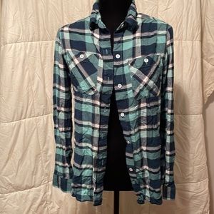 Blue green flannel